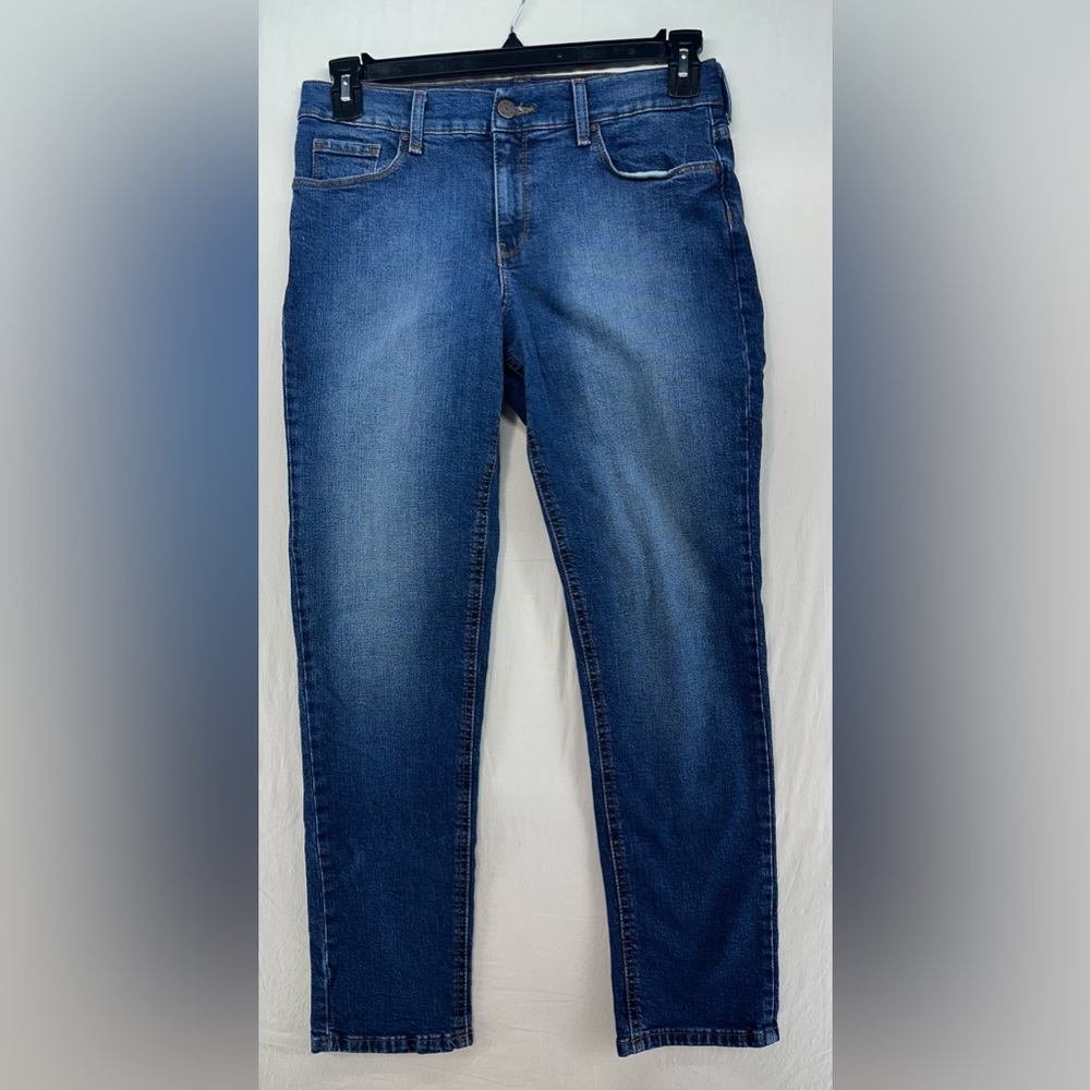 Mott and Bow Jeans Blue Boyfriend Mid Rise Dark Wash Stretch Denim‎ Womens 27x28